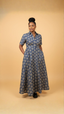 Feyi Dress - Blue & Ivory