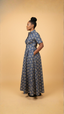 Feyi Dress - Blue & Ivory
