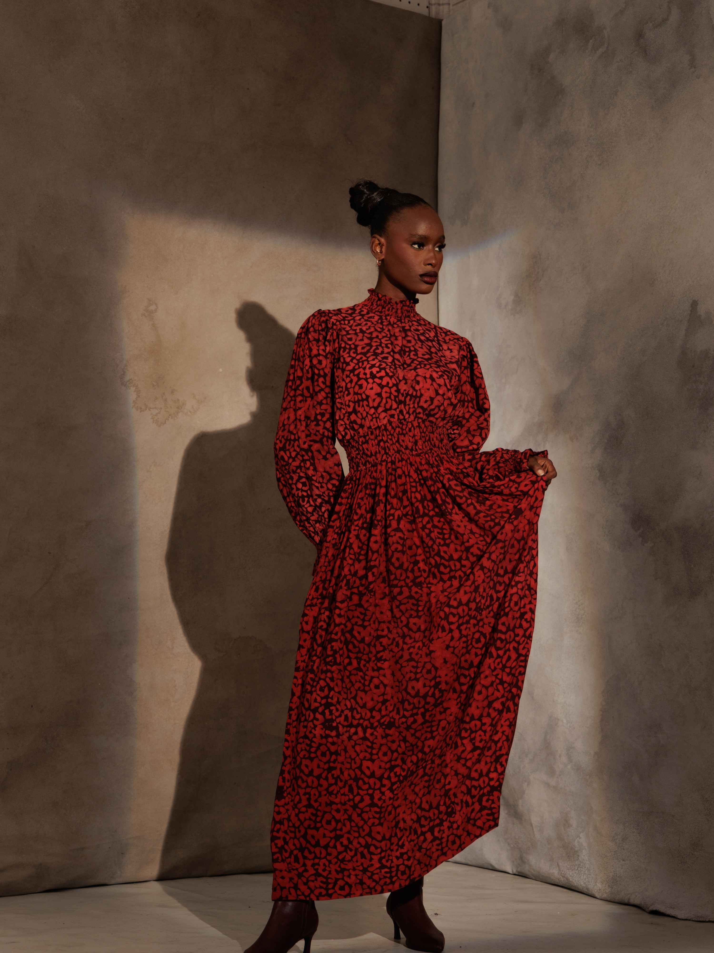 Abike Dress - Deep Red Elisamama Abike Dress - Deep Red Elisamama