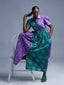 Asake Dress - Green and Purple