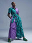 Asake Dress - Green and Purple