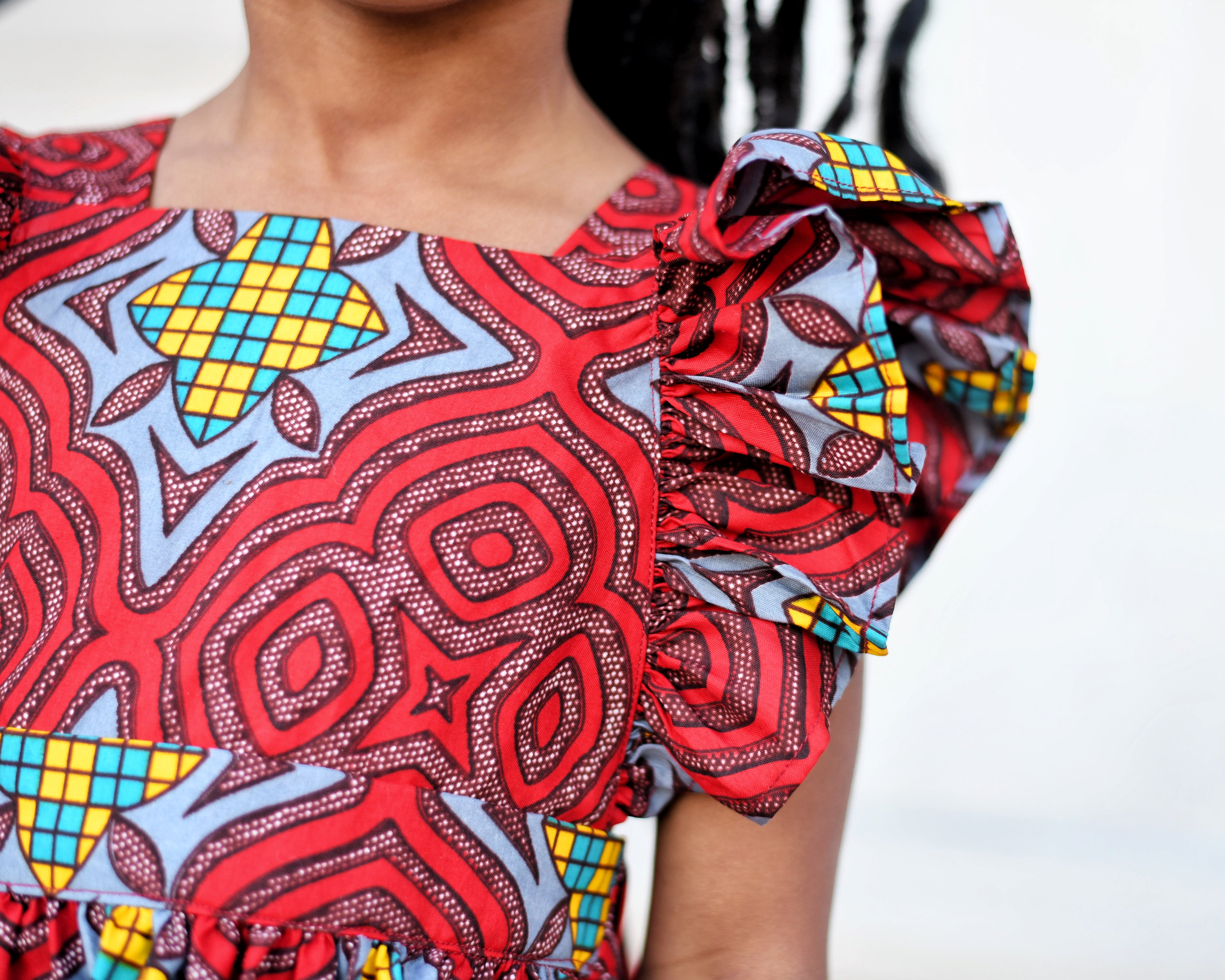 Red Stained Glass - Elisa African Print Dress